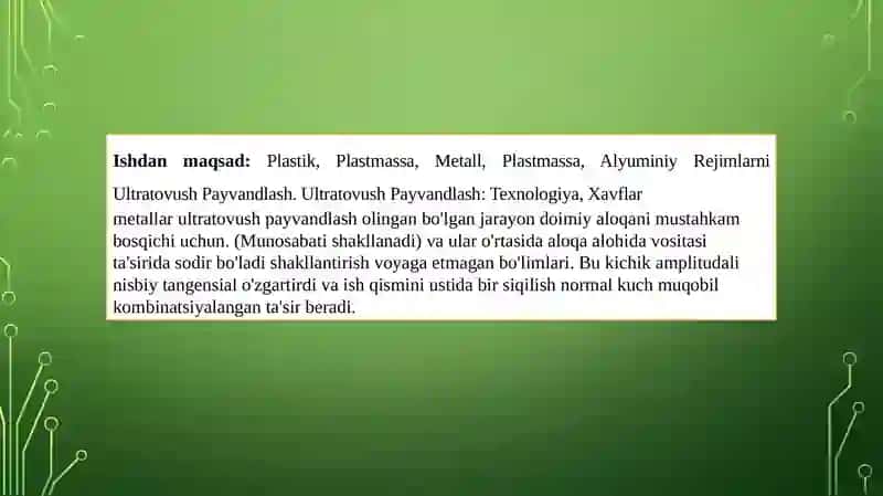 Plastik Massalarni Payvandlash 2