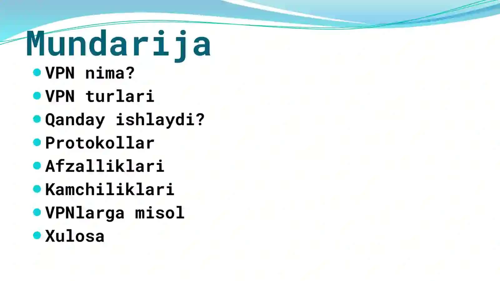 VPN mavzusida mukammal taqdimot 2