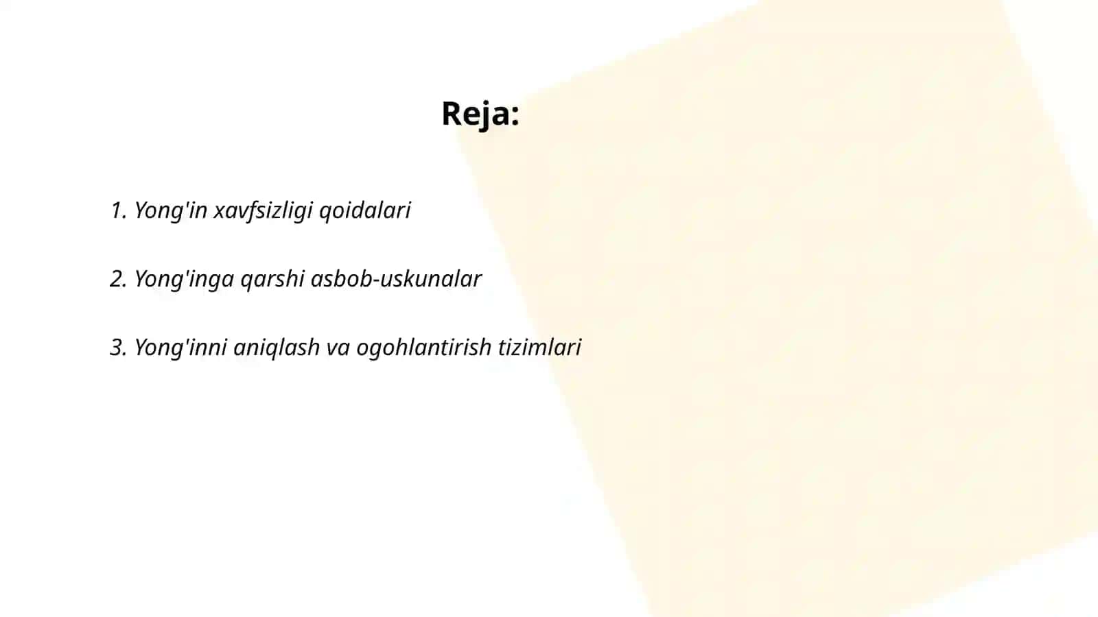 Yongʻin xavfsizligi asoslari 2