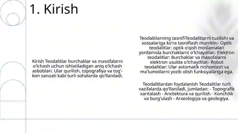 Teodalitlarning Sanoq Olish Qurilmalari 2