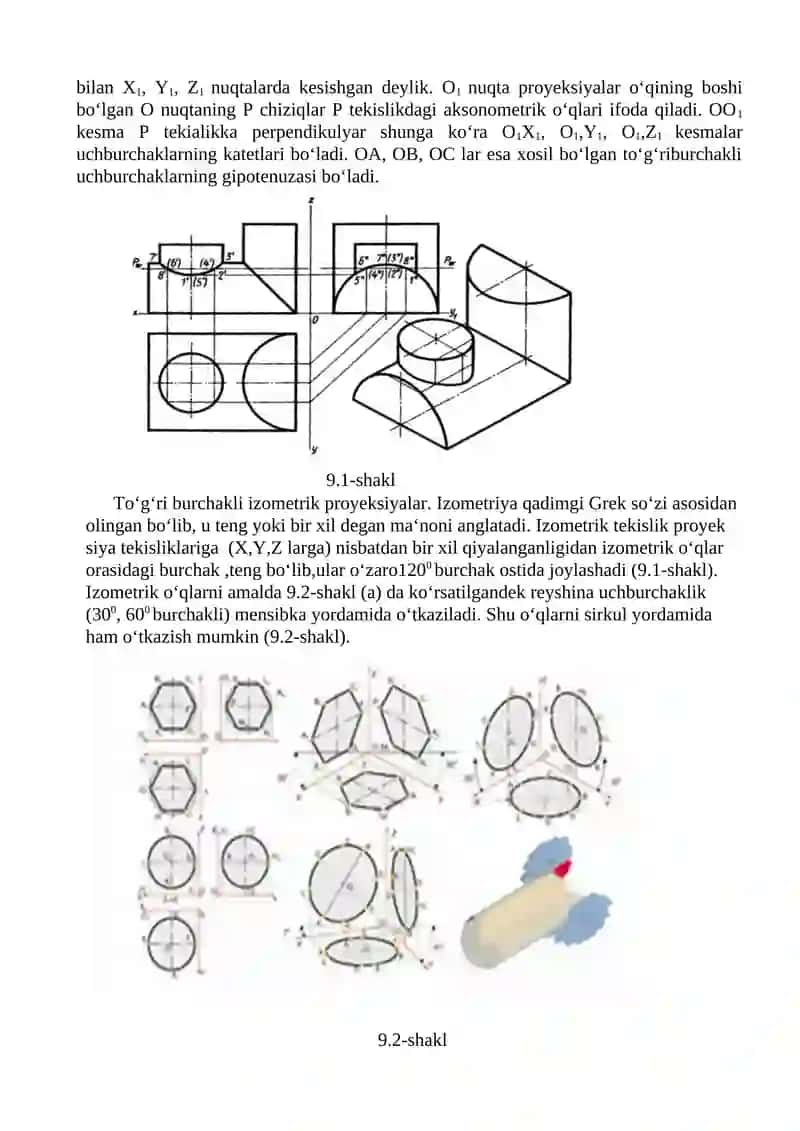 To’g’ri burchakli izometrik proyeksiyalar 2