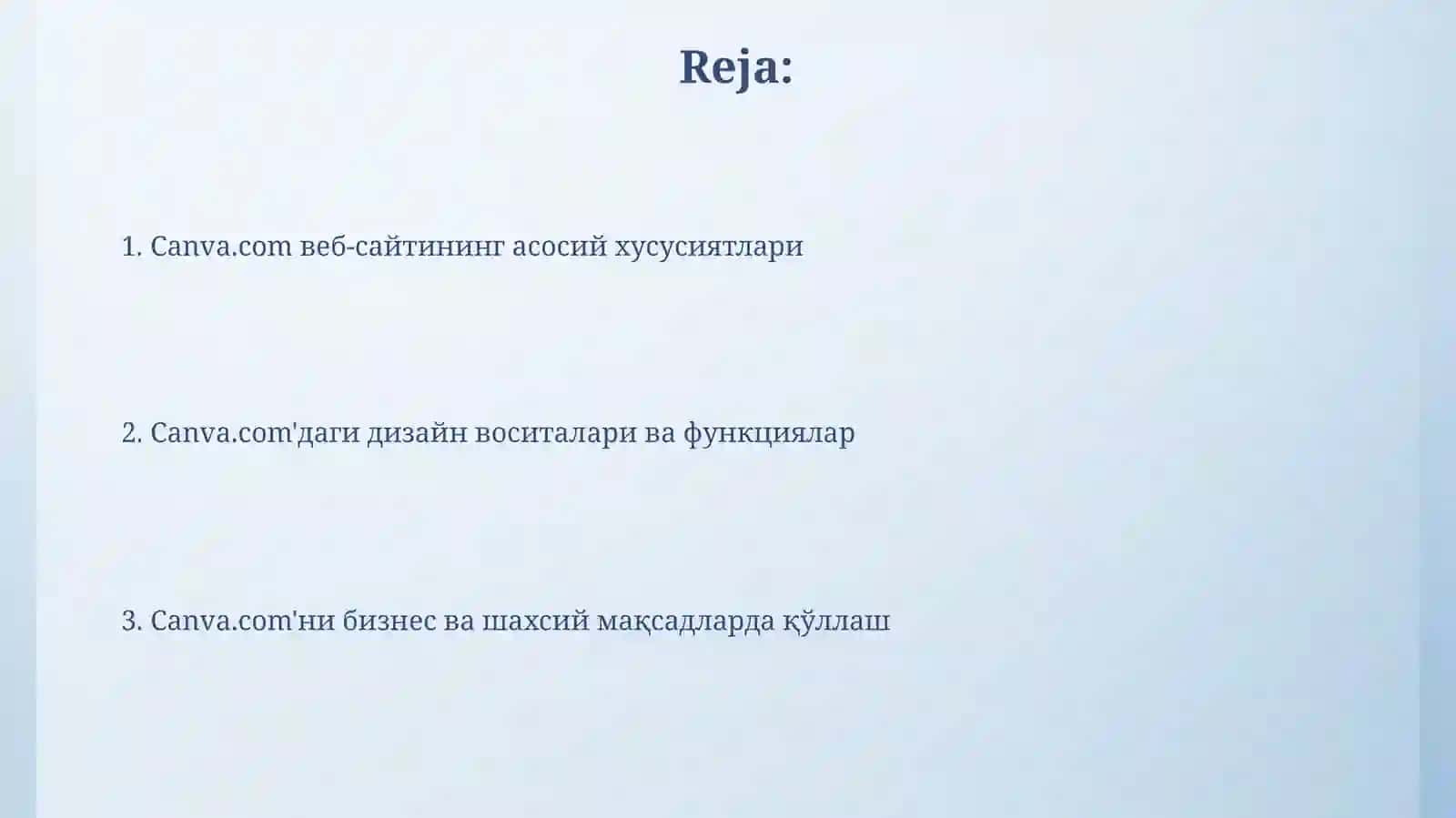 Canva.com web sayti imkoniyatlati 2