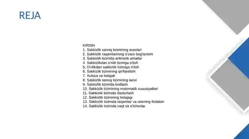 Sakkizlik sanoq tizimi asoslari 2