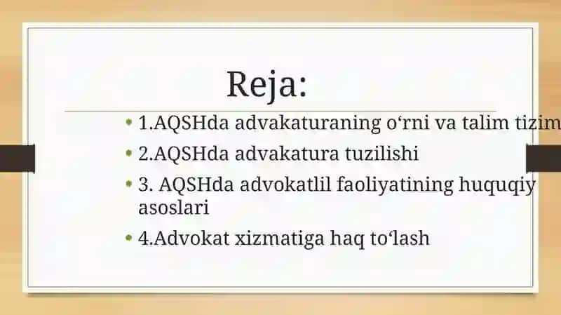 AQSHda Advakatura 2