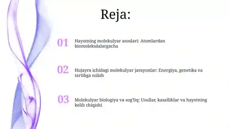 Hayotning molikulyar darajasi 2