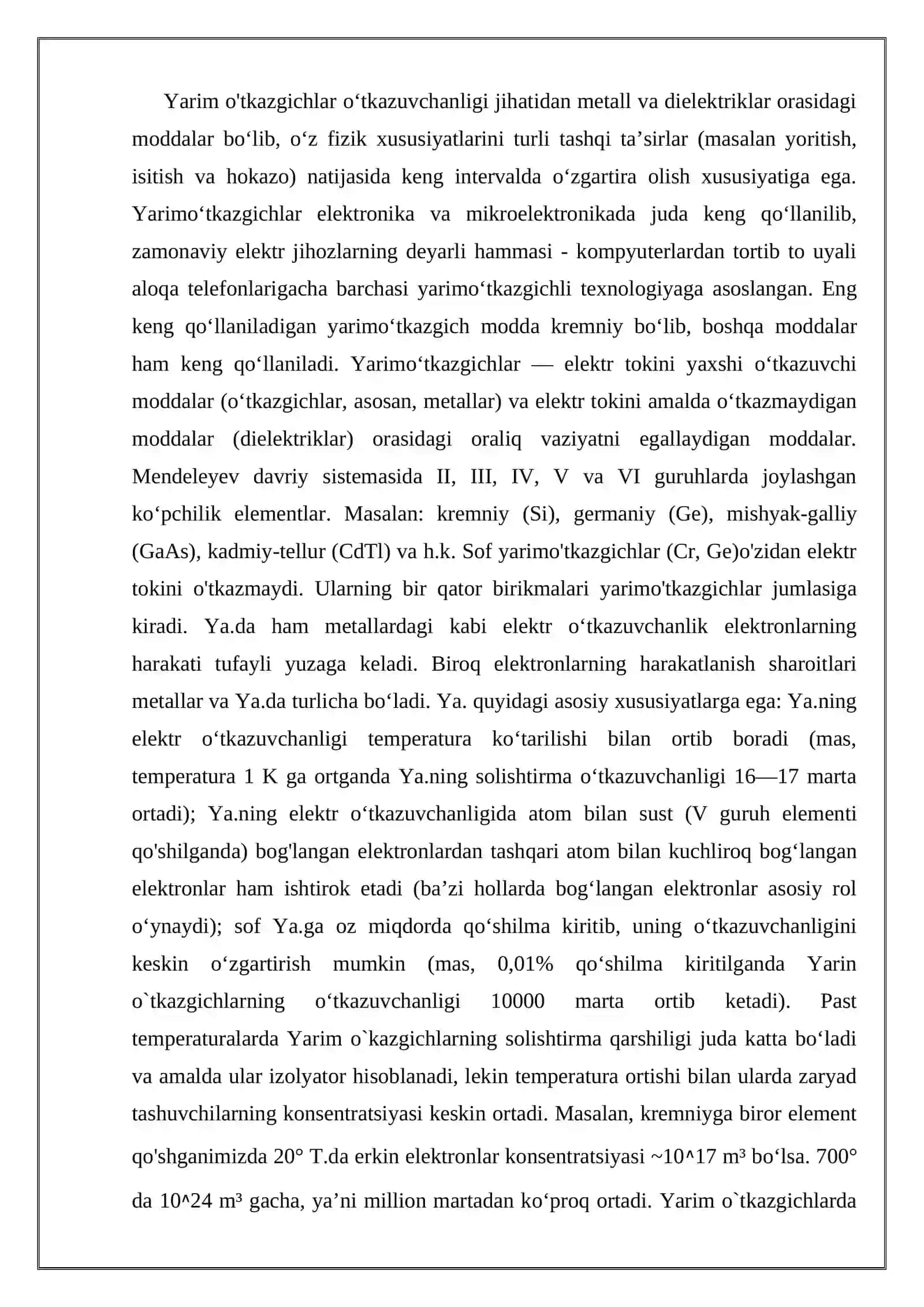 Yarim o`tkazgichli moteriallar 2