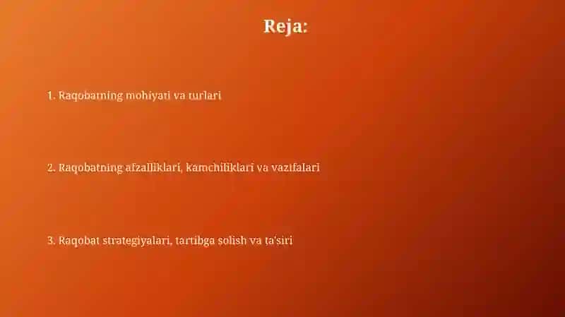 Raqobat va turlari 2