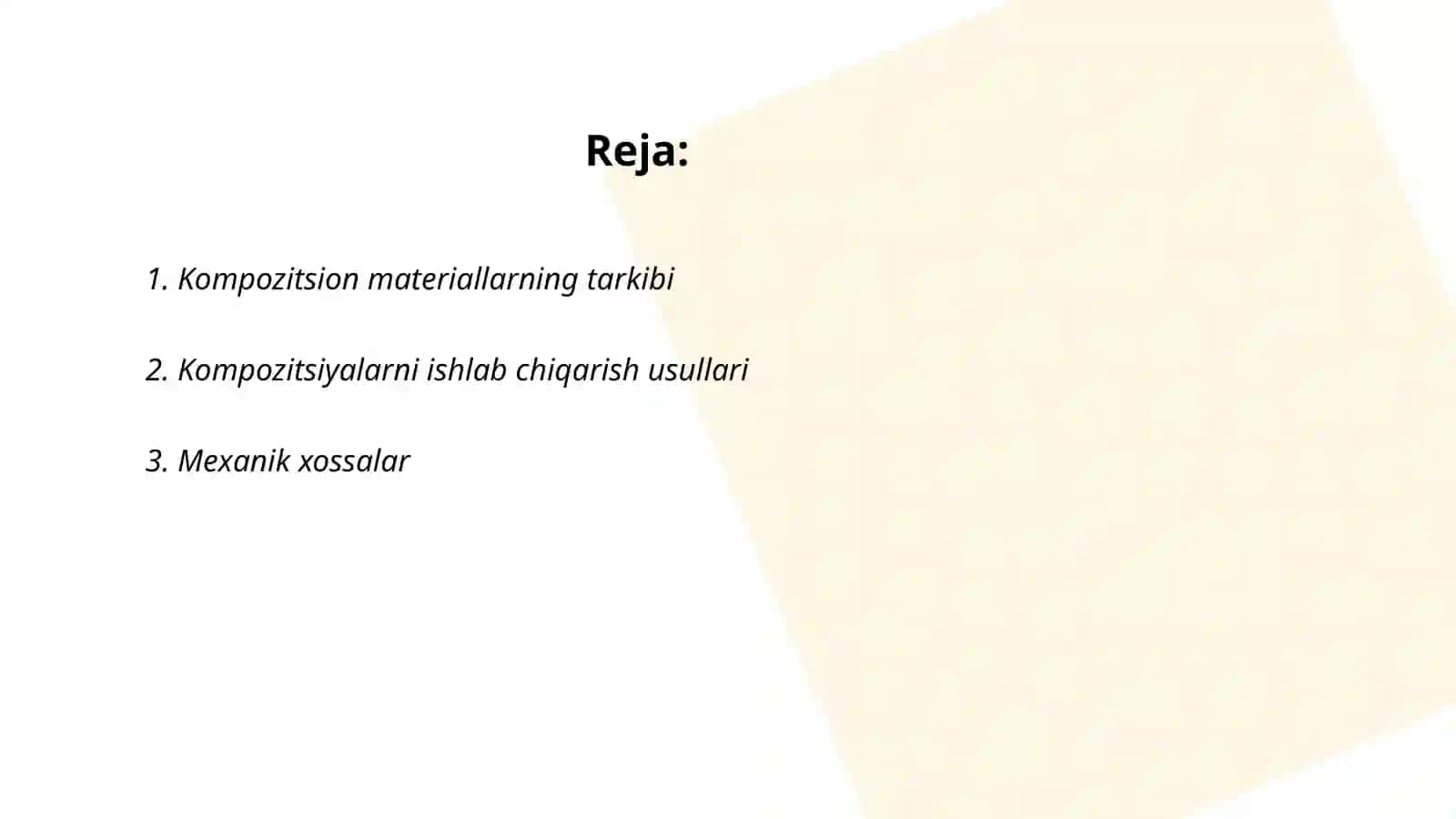 Kompozitsion materiallarning xossalarini oʻrganish 2