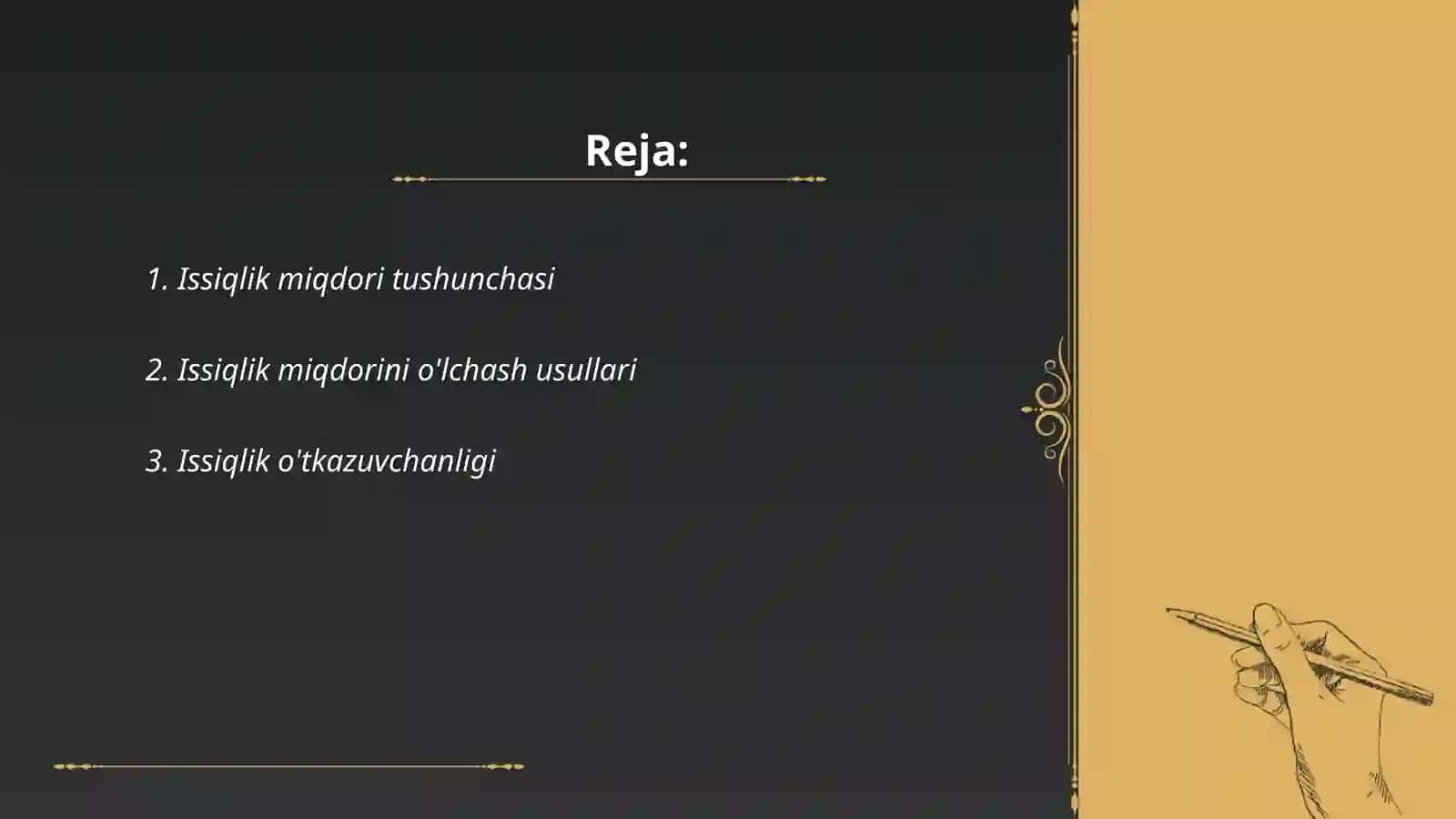 Issiqlik miqdori tushunchasi 2