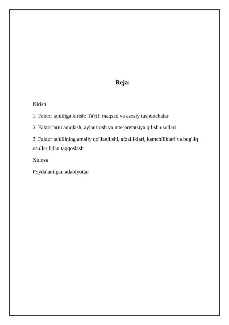 Faktorli tahlil 2