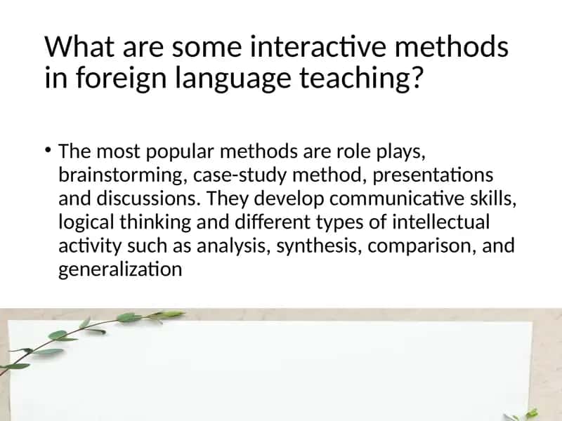 Interactive methods of teaching foreign languages 2