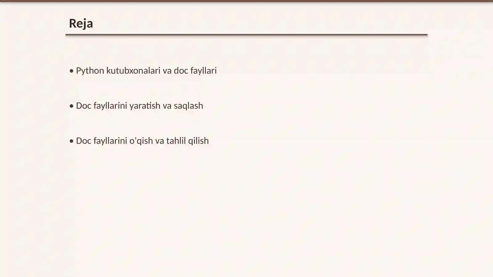 Pythonda doc fayllari bilan ishlash 2