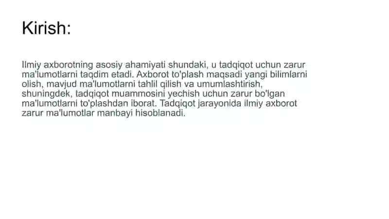 Tadqiqotda Ilmiy Axborotlarni To'plash 2