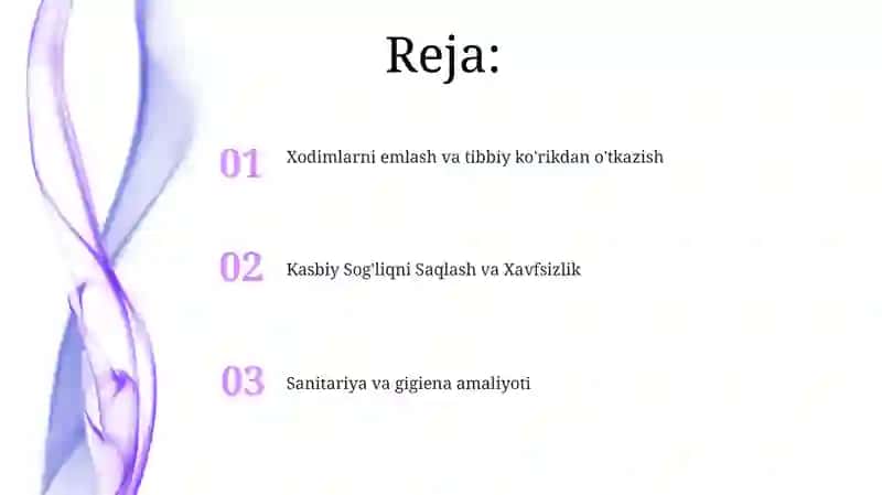Kasbiy Sog'liqni Saqlash va Xavfsizlik 2