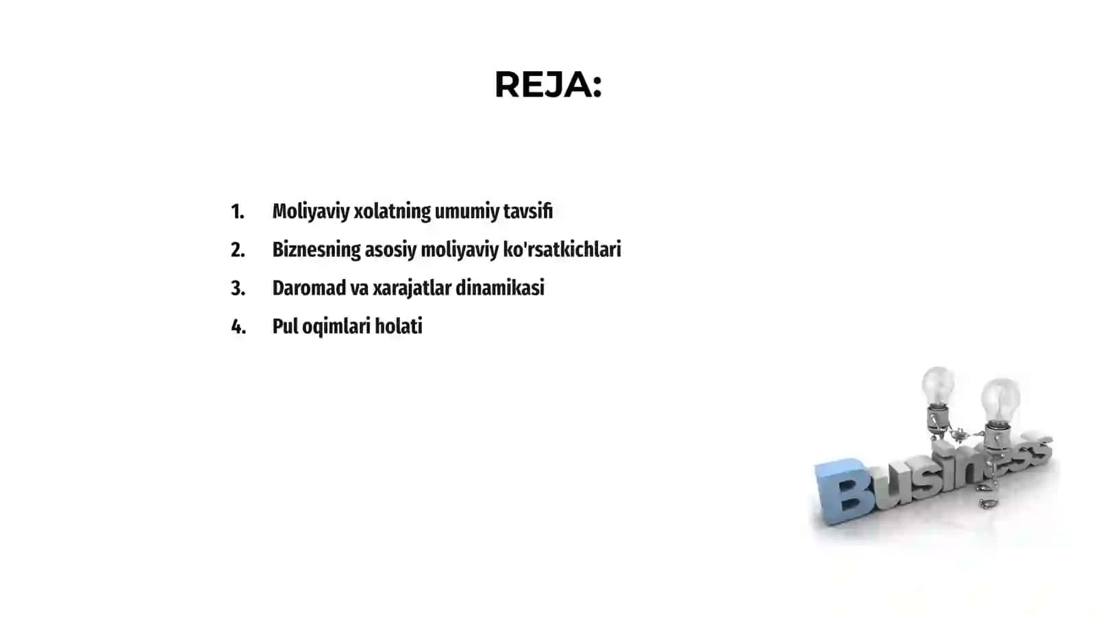 Moliyaviy xolat to'g'risidagi xisobot 2