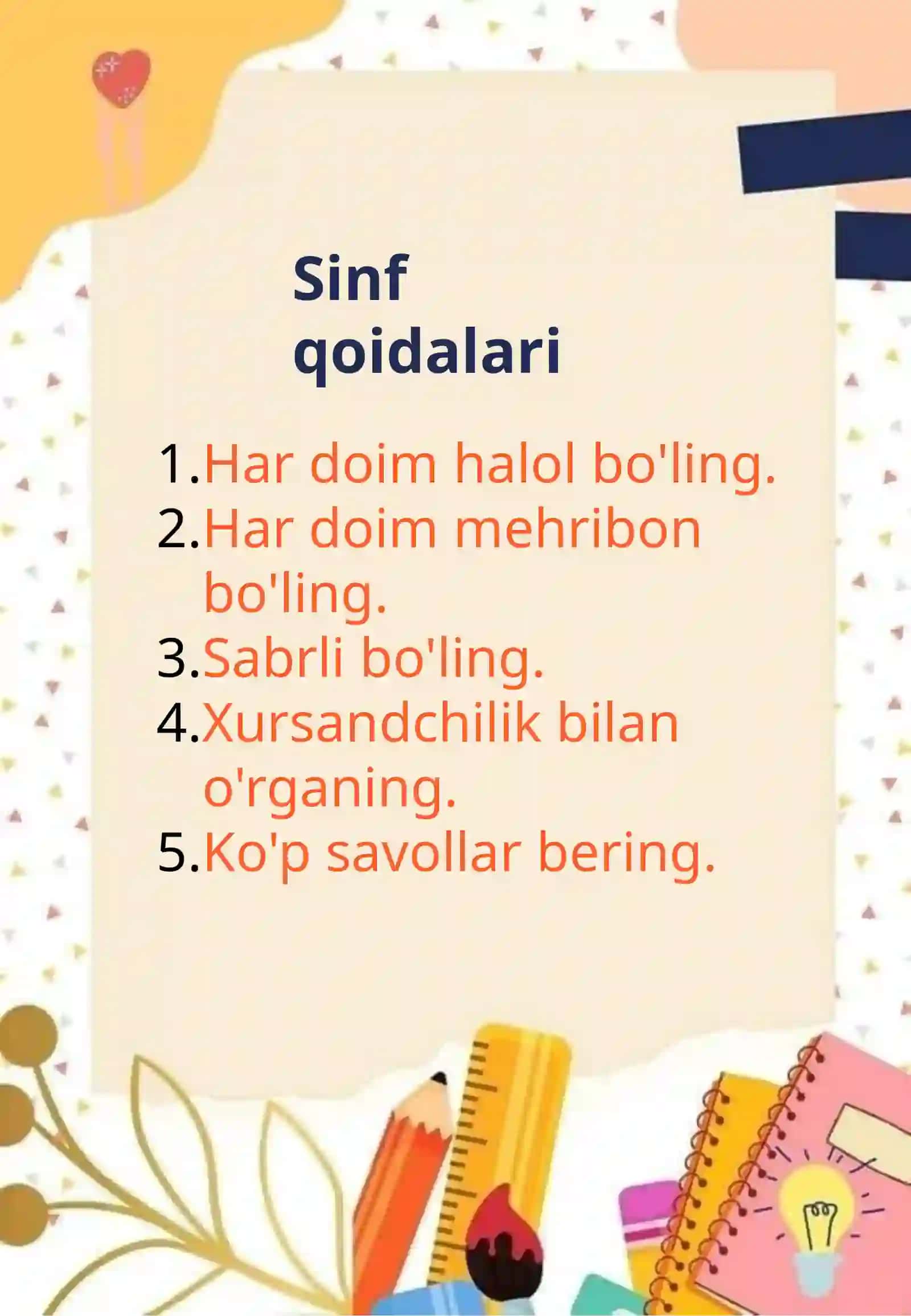 Sinf qoidalari 2