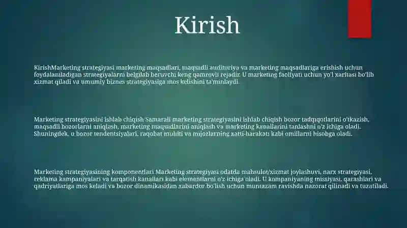 Marketing Strategiyasi 2