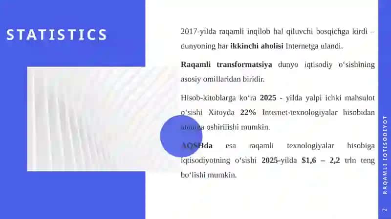 Raqamli iqtisodiyotning tarkibiy qismlari 2