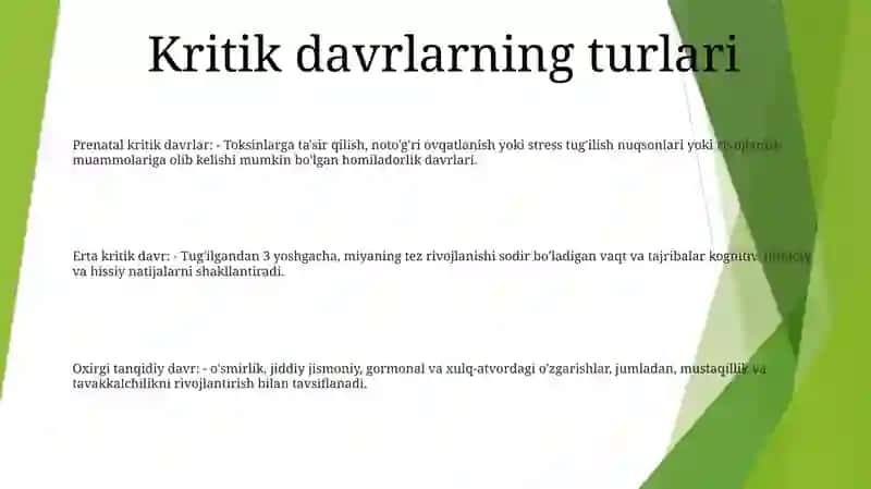 Odаm Embriogenezining Qaltis Davrlari 2
