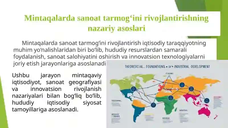 Mintaqalarda sanoat tarmogʻini rivojlantirish xususiyatlari 2