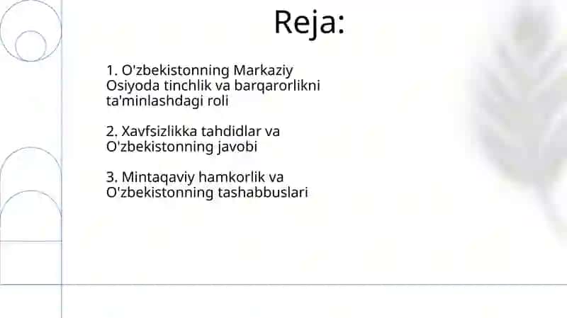 O'zbekistonning Markaziy Osiyoda tinchlik va barqarorlikni ta'minlashdagi roli 2
