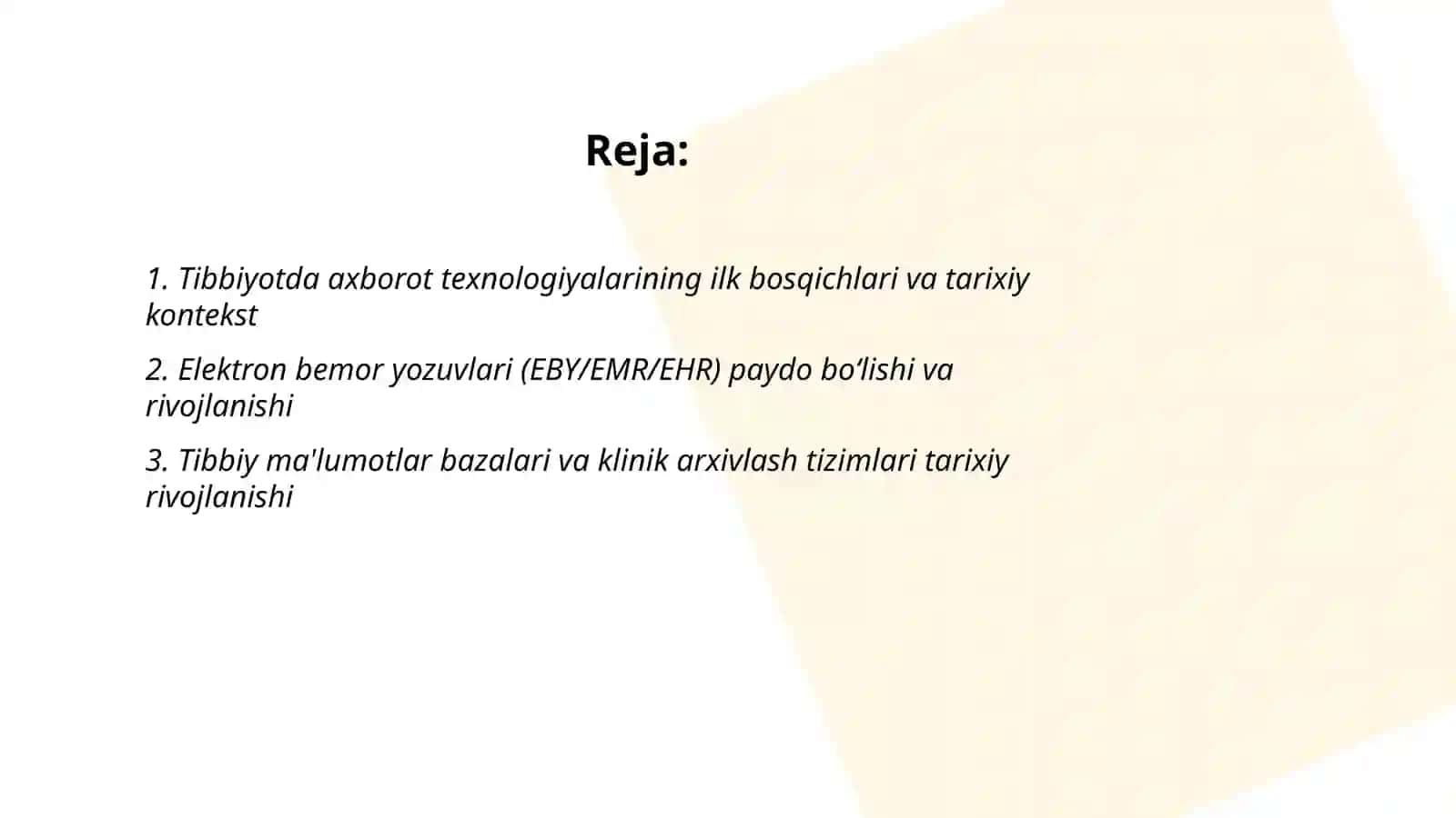 Tibbiyotdagi IT rivojlanishining tarixiy bosqichlarini õrganish 2