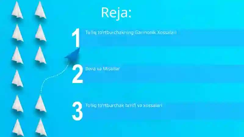 To'liq to'rt uchlikning garmonik xossalari 2