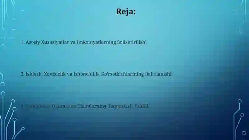 Zamonaviy operatsion tizimlarning qiyosiy tahlili 2