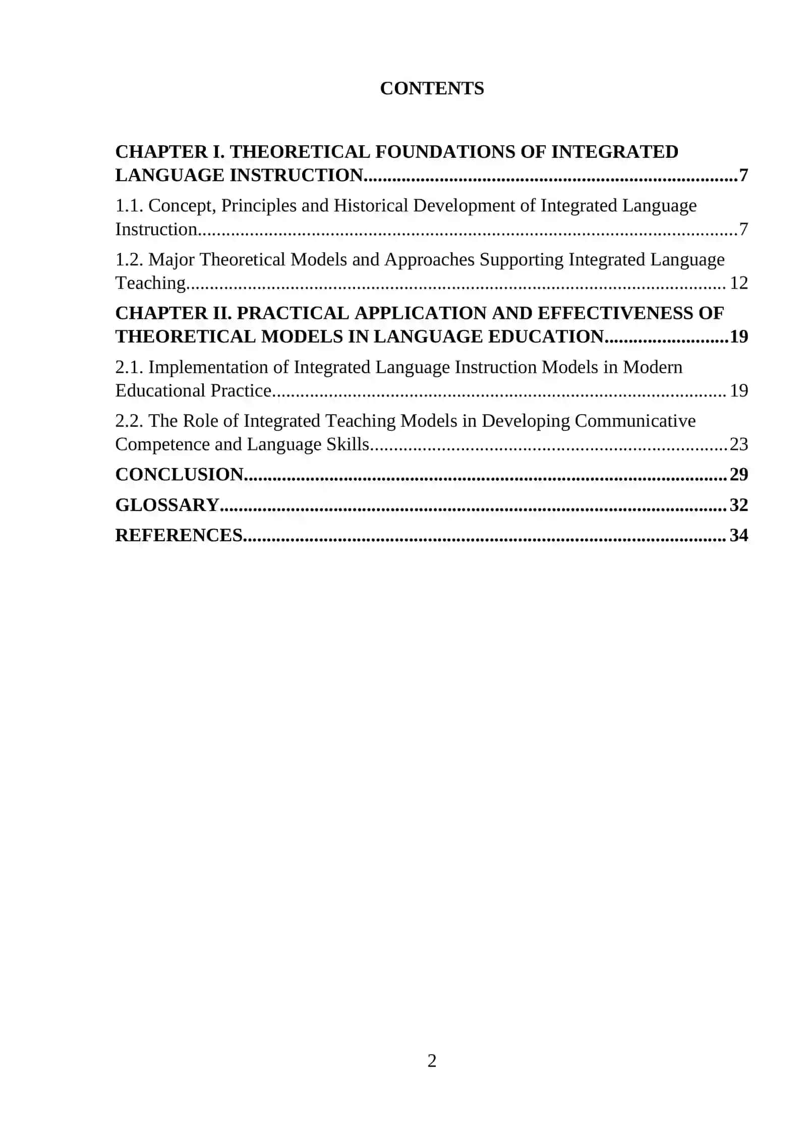 Theoretical models supporting integrated language instruction 2