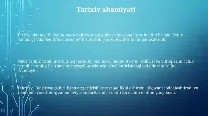 “Akademik Sarimsoqov” Matni 2