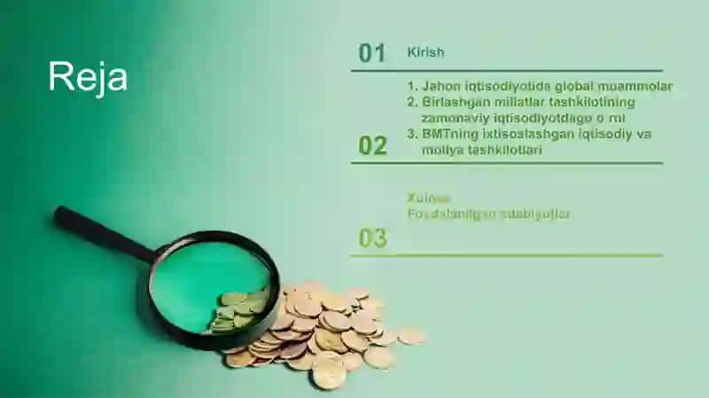 Global iqtisodiy muammolarni yechishda BMTning roli 2