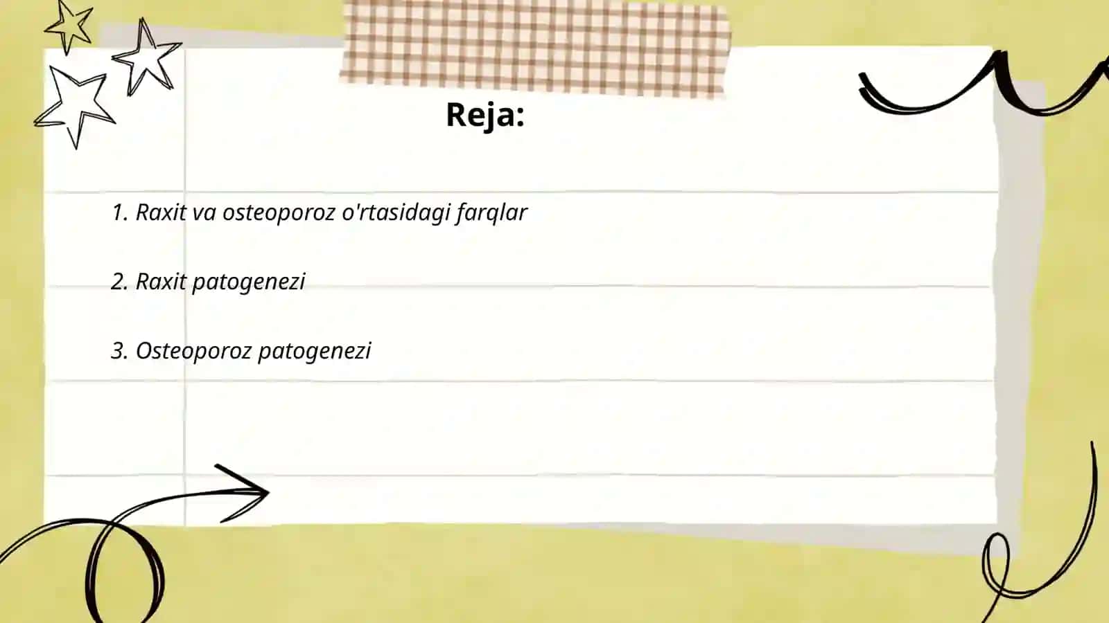 Raxit va osteoporoz patogenezi,davolash usullari 2