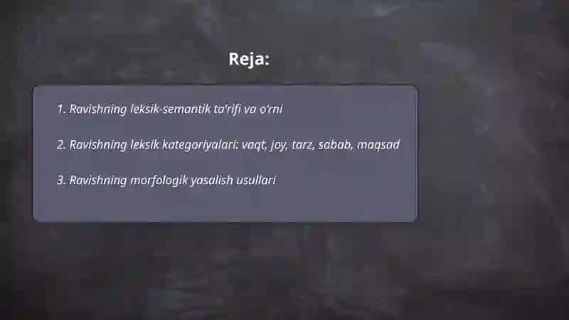 Ravish leksik grammatik xususiyatlari 2