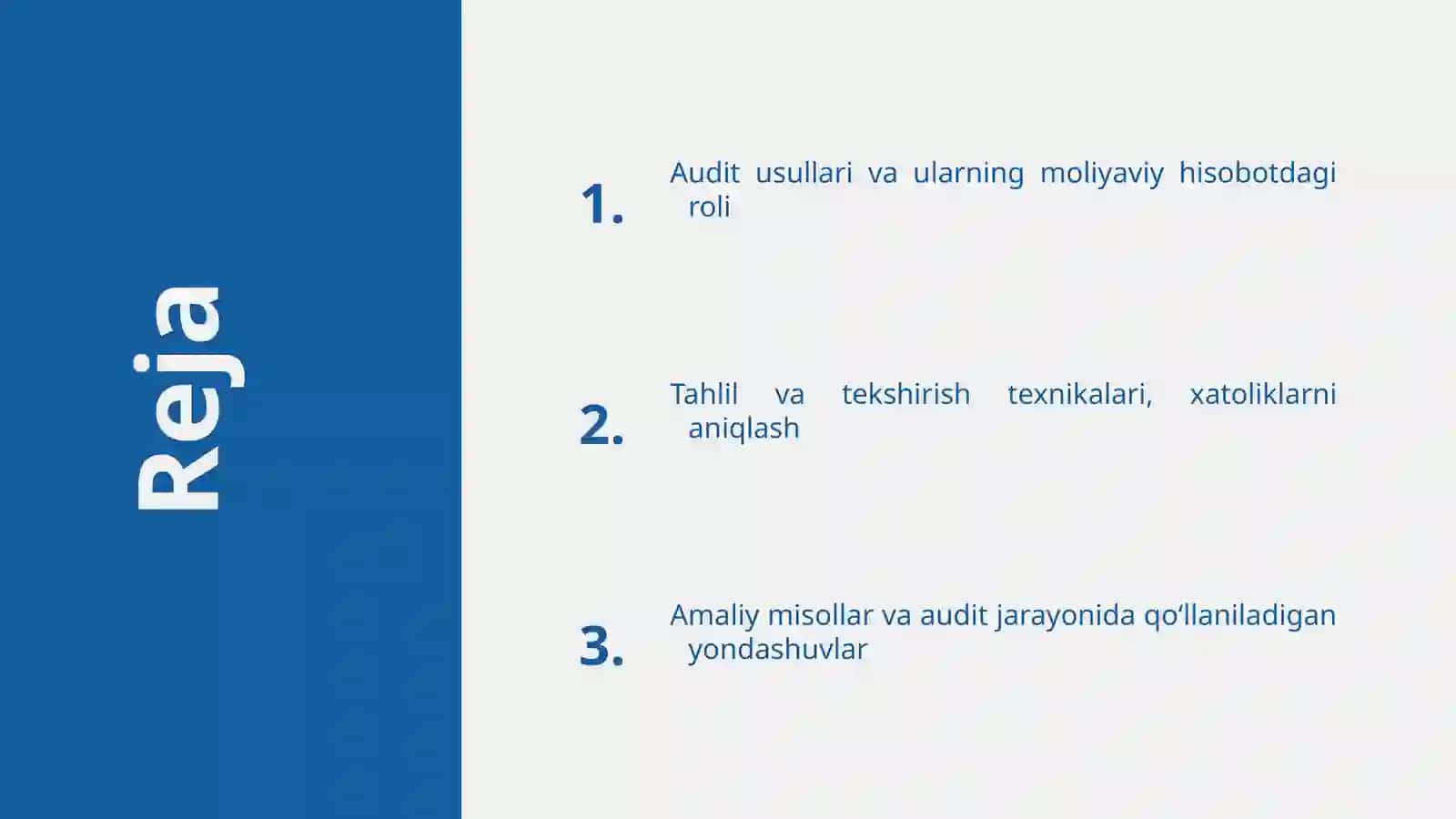 Audit Usullari va ularning moliyaviy hisobotdagi roli 2