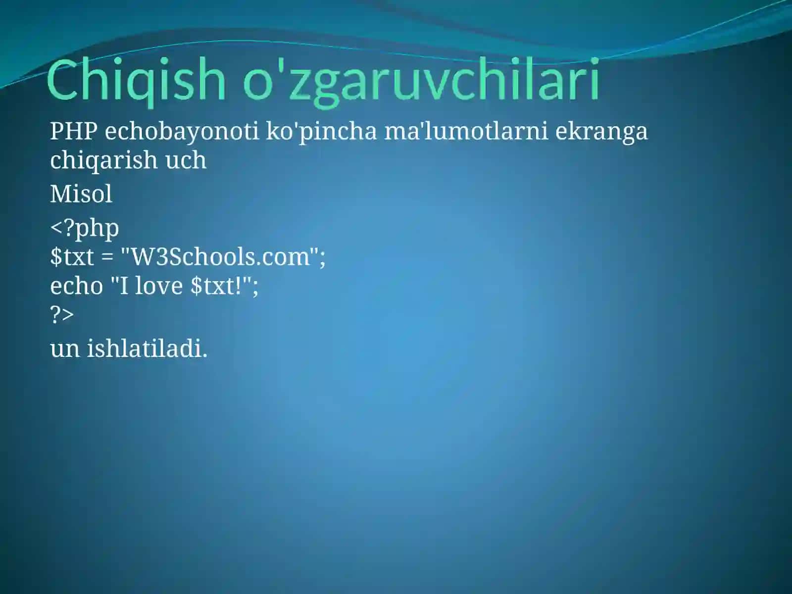 PHPo'zgaruvchilari 2