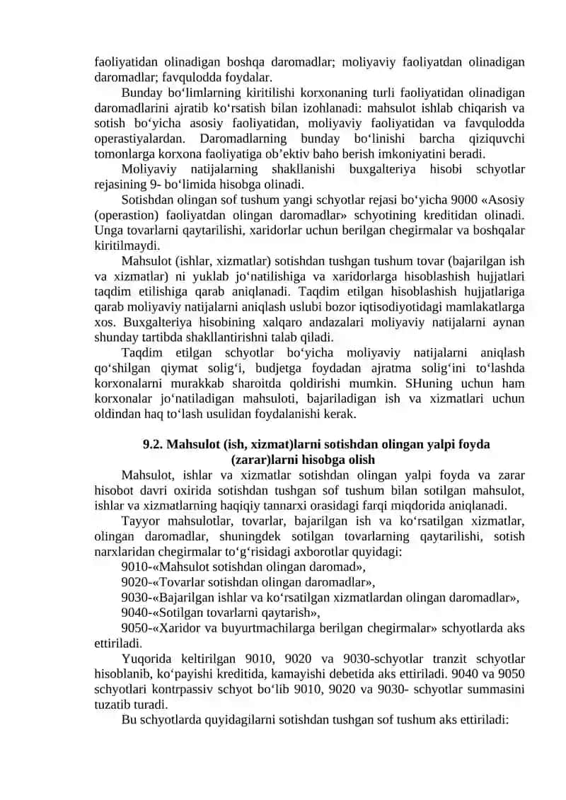 Moliyaviy natijalar hisobi 2