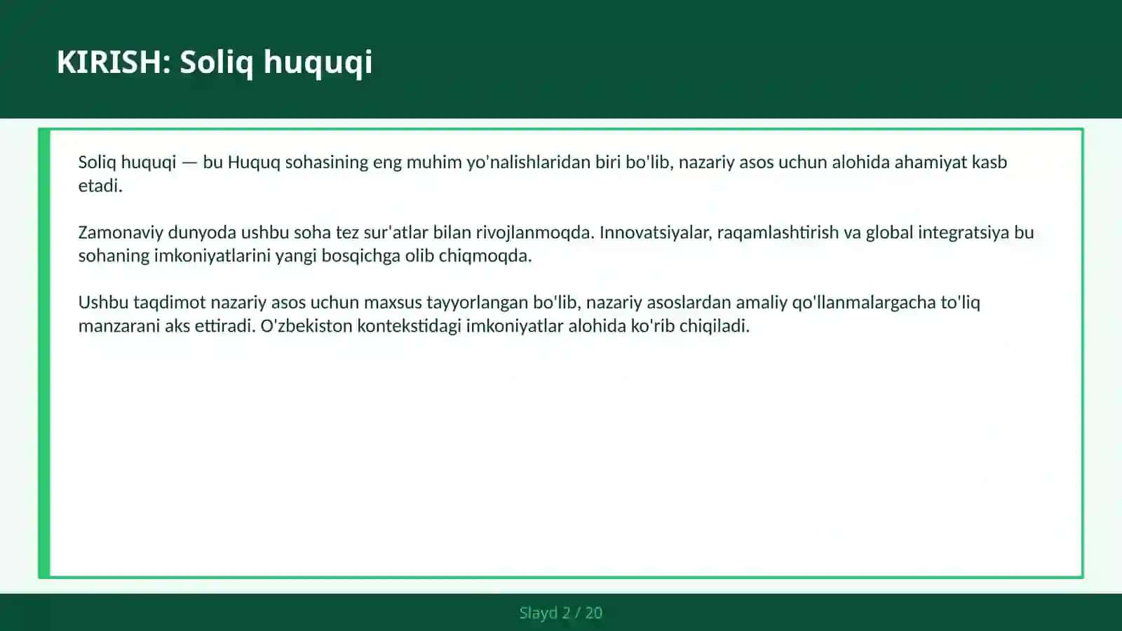 Soliq huquqi 2