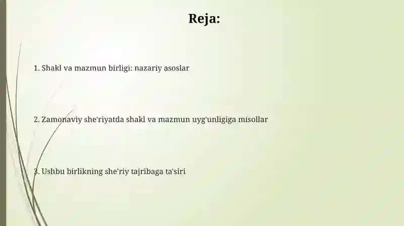 Shakl va mazmun birligi: nazariy asoslar 2