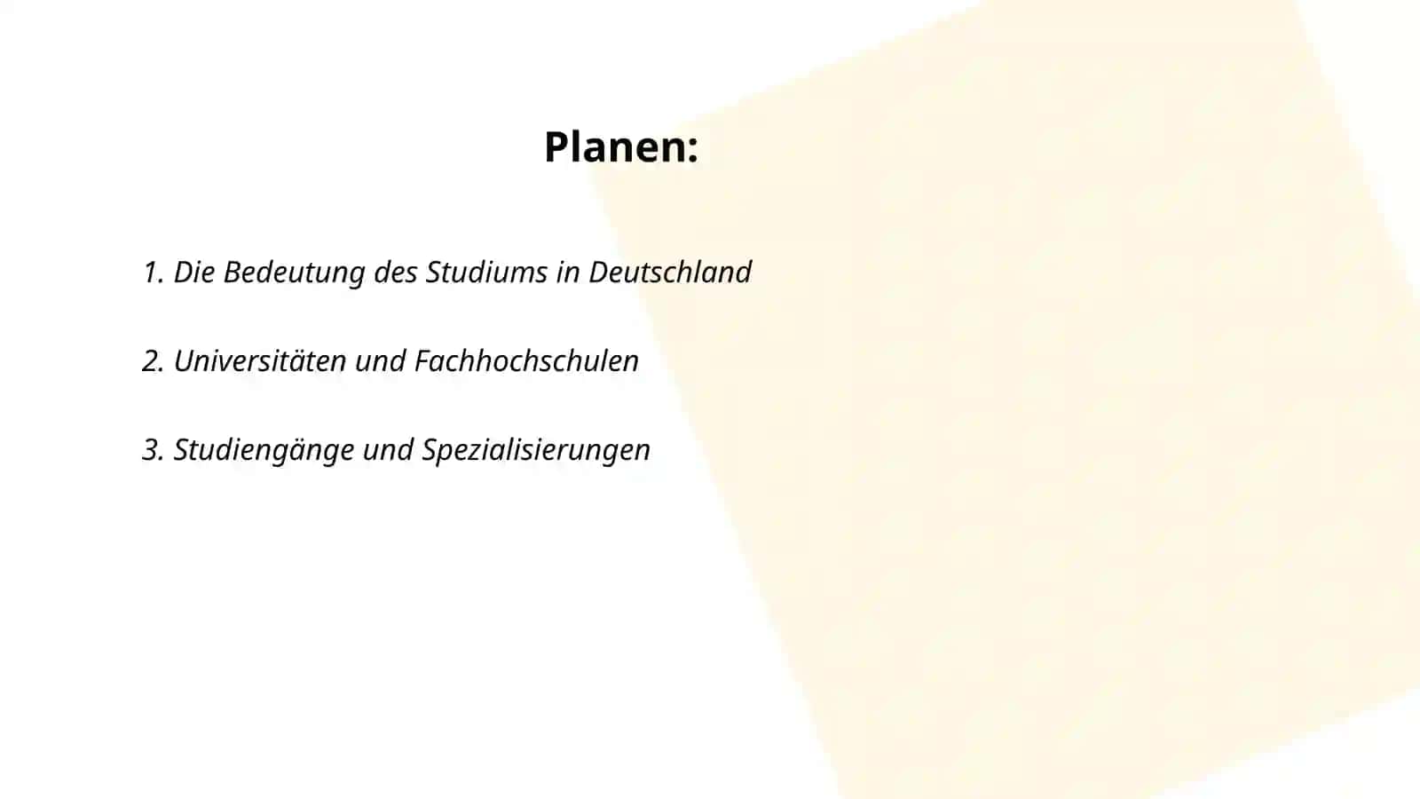 Das Studium und die Erholung 2