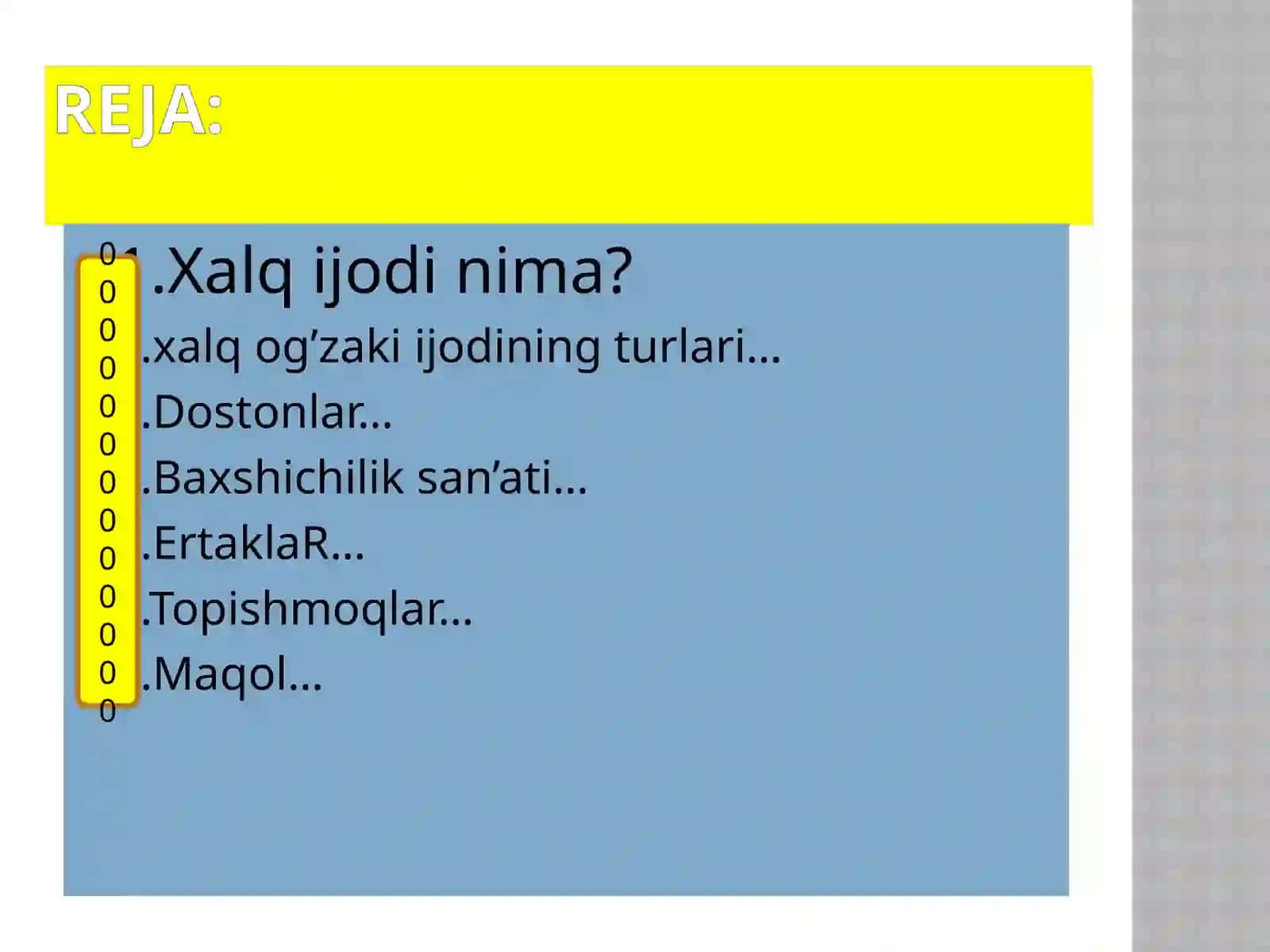 Xalq og’zaki ijodida tarbiyaviy g’oyalar 2