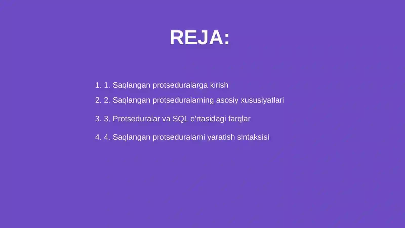 Saqlangan protseduralar 2