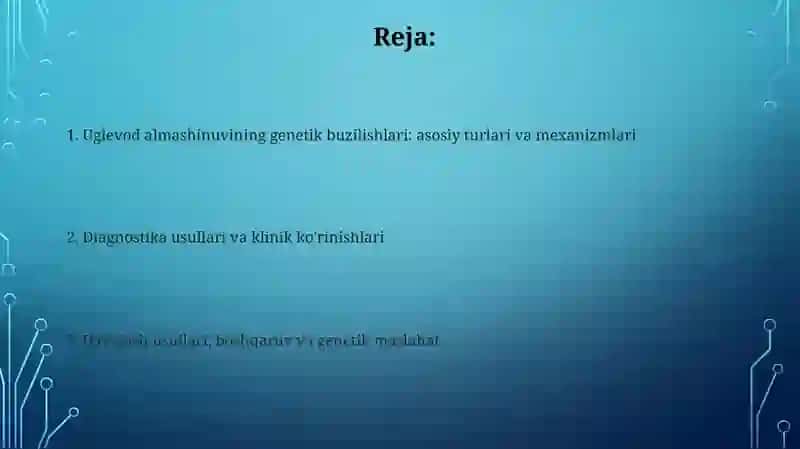 Gen kasalligida uglevodlarning buzilishi 2