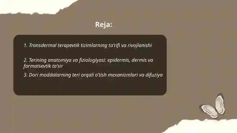 Transdermal terapevtik tizimlar 2