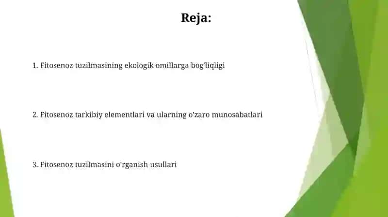 Fitosenozning tuzilishini o’rganish 2