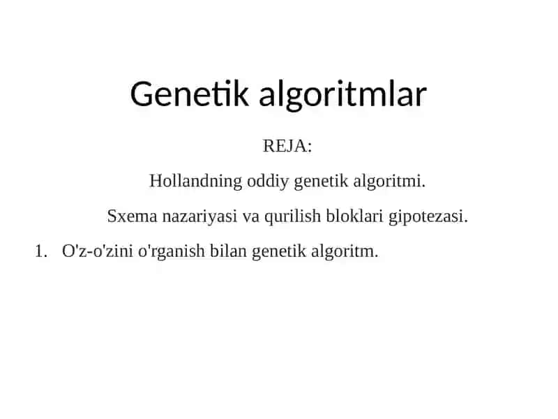 Genetik Algoritmlar 2