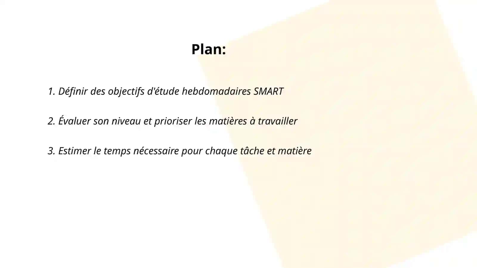 Créer un plan d’études hebdomadaire personnalisé 2