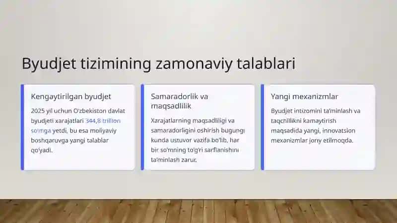 Byudjet tashkilotlari xarajatlari to'lov tizimi 2