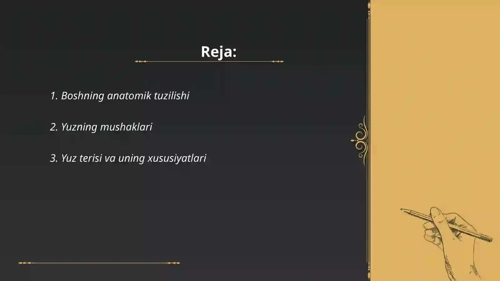 Tana qismlari boʻyicha koʻzdan kechirish 2