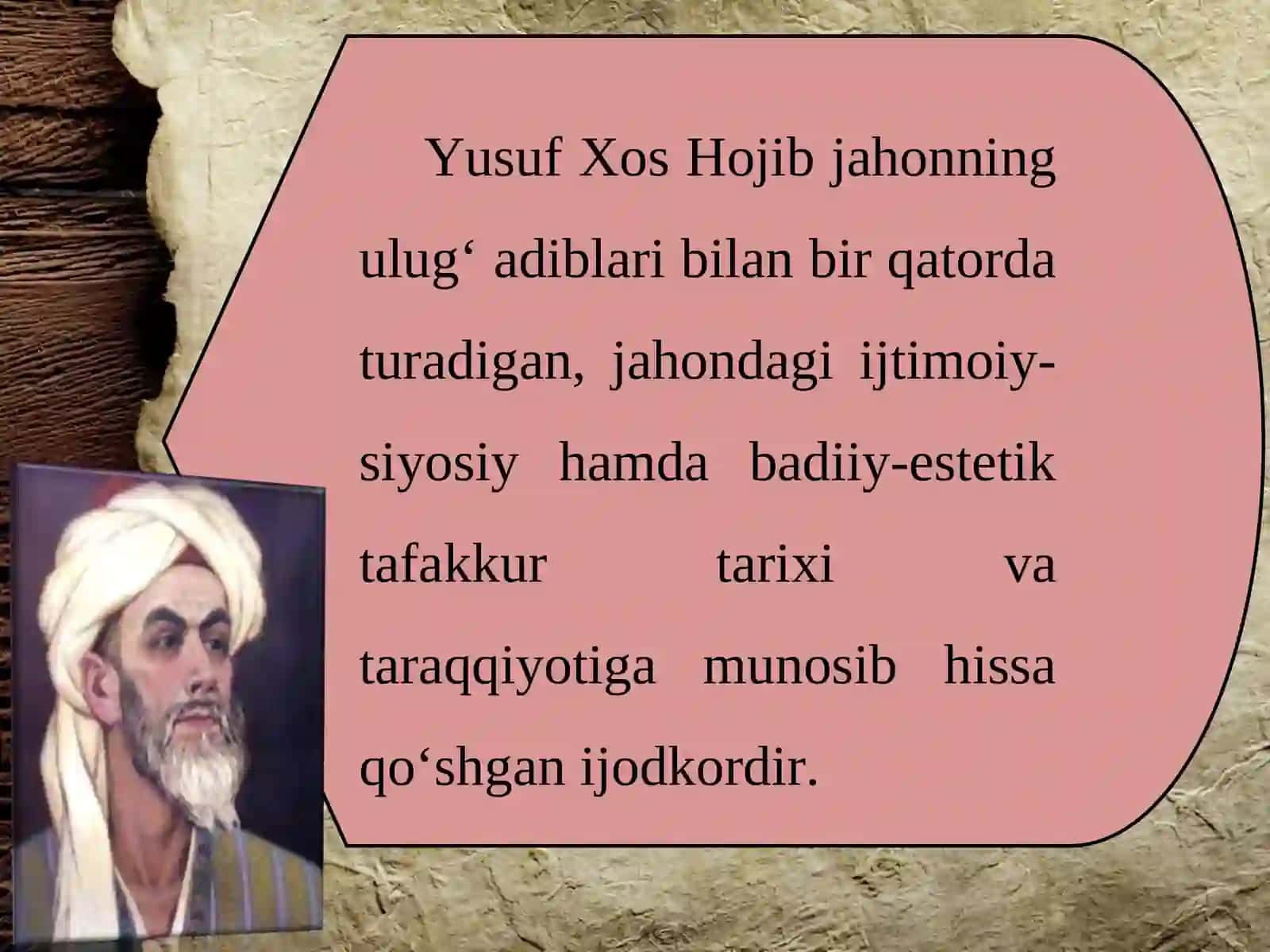 11-sinf Yusuf Xos Hojib hayoti va ijodi 2