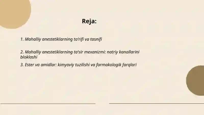 Mahalliy anestetiklar 2
